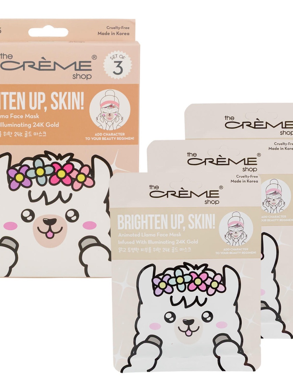the CRÈME shop Brighten Up, Skin! Llama Face Mask - Cream
